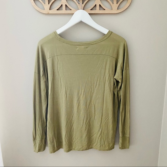 Madewell Long Sleeve Pullover Top Green Sz Small - Picture 7 of 9